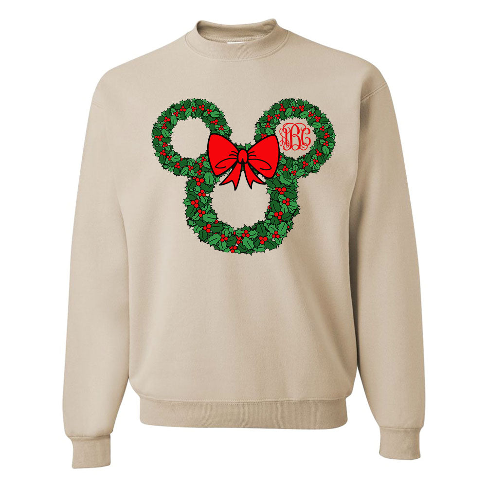 Monogrammed 'Minnie Christmas Wreath' Crewneck Sweatshirt