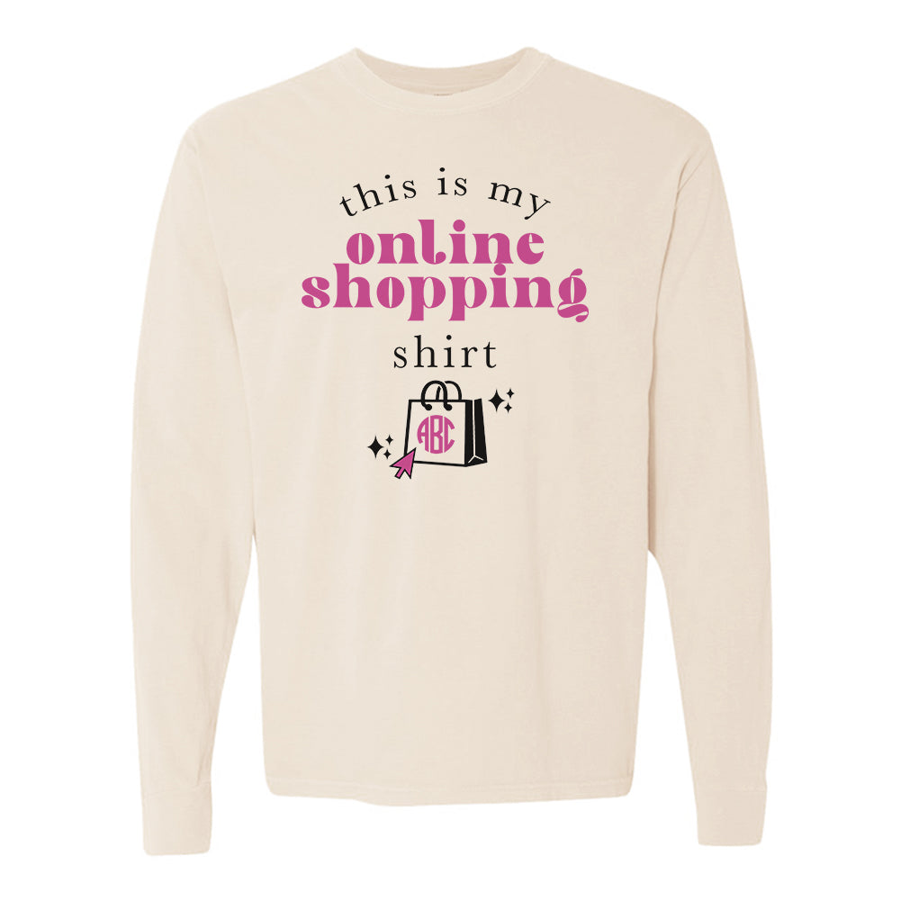Monogrammed 'This Is My Online Shopping Shirt' Long Sleeve T-Shirt