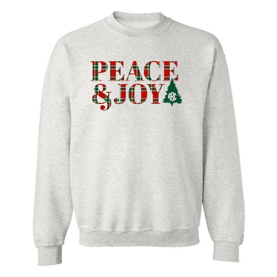 Monogrammed 'Peace & Joy' Crewneck Sweatshirt