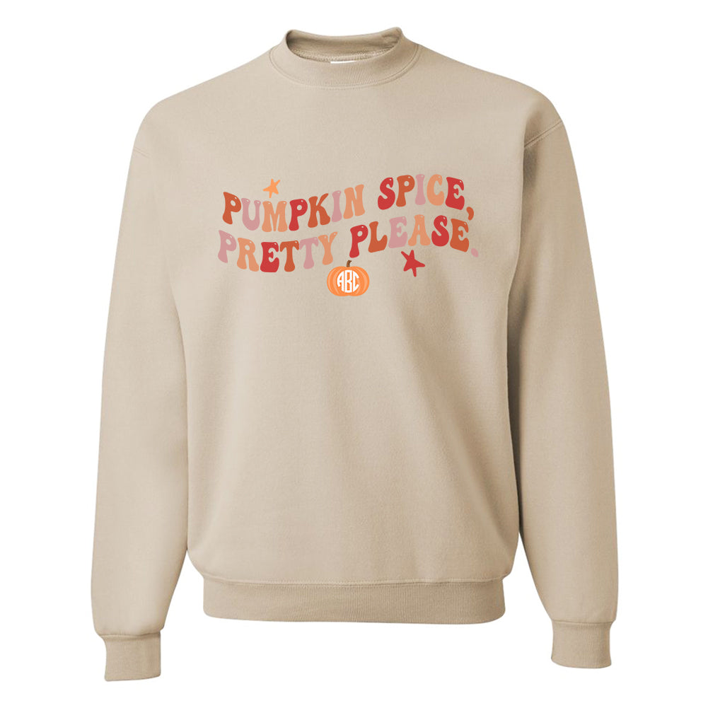 Monogrammed 'Pumpkin Spice, Pretty Please' Crewneck Sweatshirt