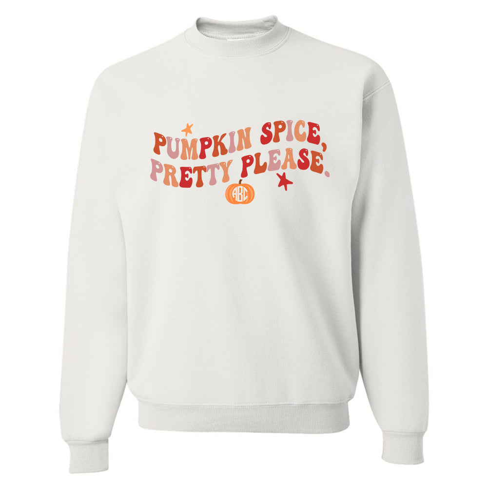 Monogrammed 'Pumpkin Spice, Pretty Please' Crewneck Sweatshirt