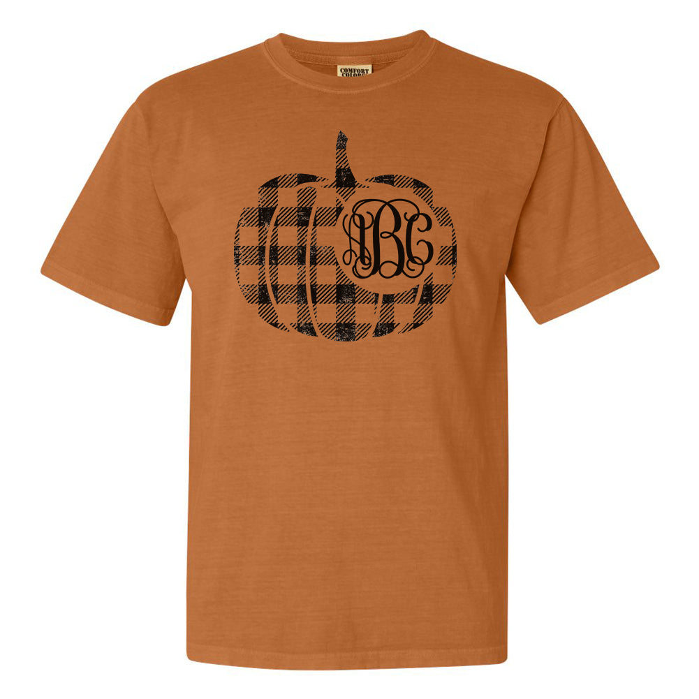 Monogrammed 'Plaid Pumpkin' T-Shirt