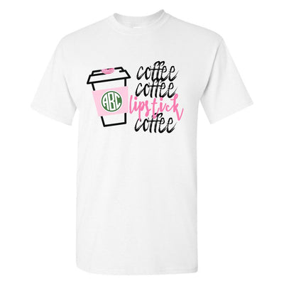 Monogrammed Coffee & Lipstick Starbucks Short Sleeve T-Shirt