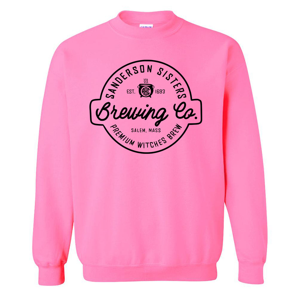 Monogrammed 'Sanderson Sisters Brewing Co.' Neon Crewneck Sweatshirt