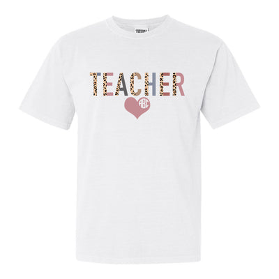 Monogrammed 'Leopard Teacher' T-Shirt