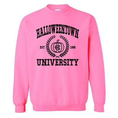 Monogrammed 'Halloween University' Neon Crewneck Sweatshirt