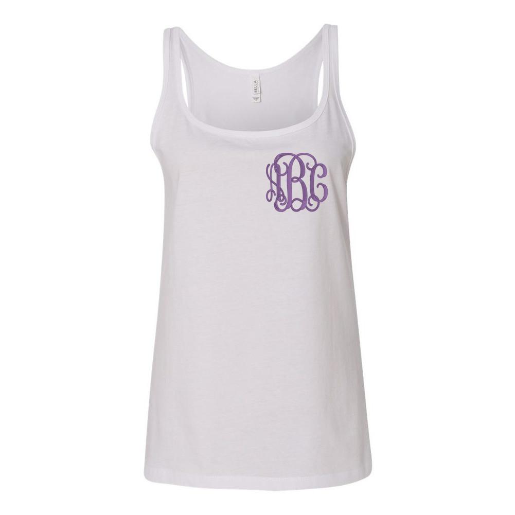 Monogrammed Relaxed Tank Top- White for Girls