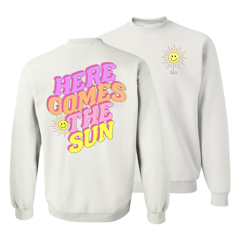 Initialed 'Here Comes The 'Sun' Front & Back Crewneck Sweatshirt