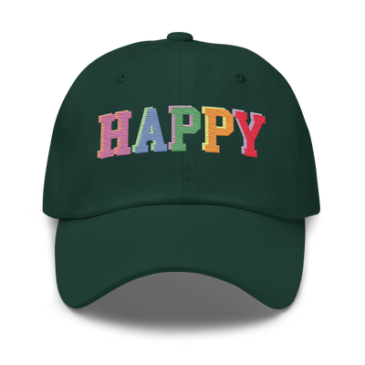 'Happy' Embroidered Hat
