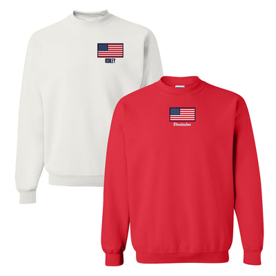 Make it Yours™ 'American Flag' Crewneck Sweatshirt