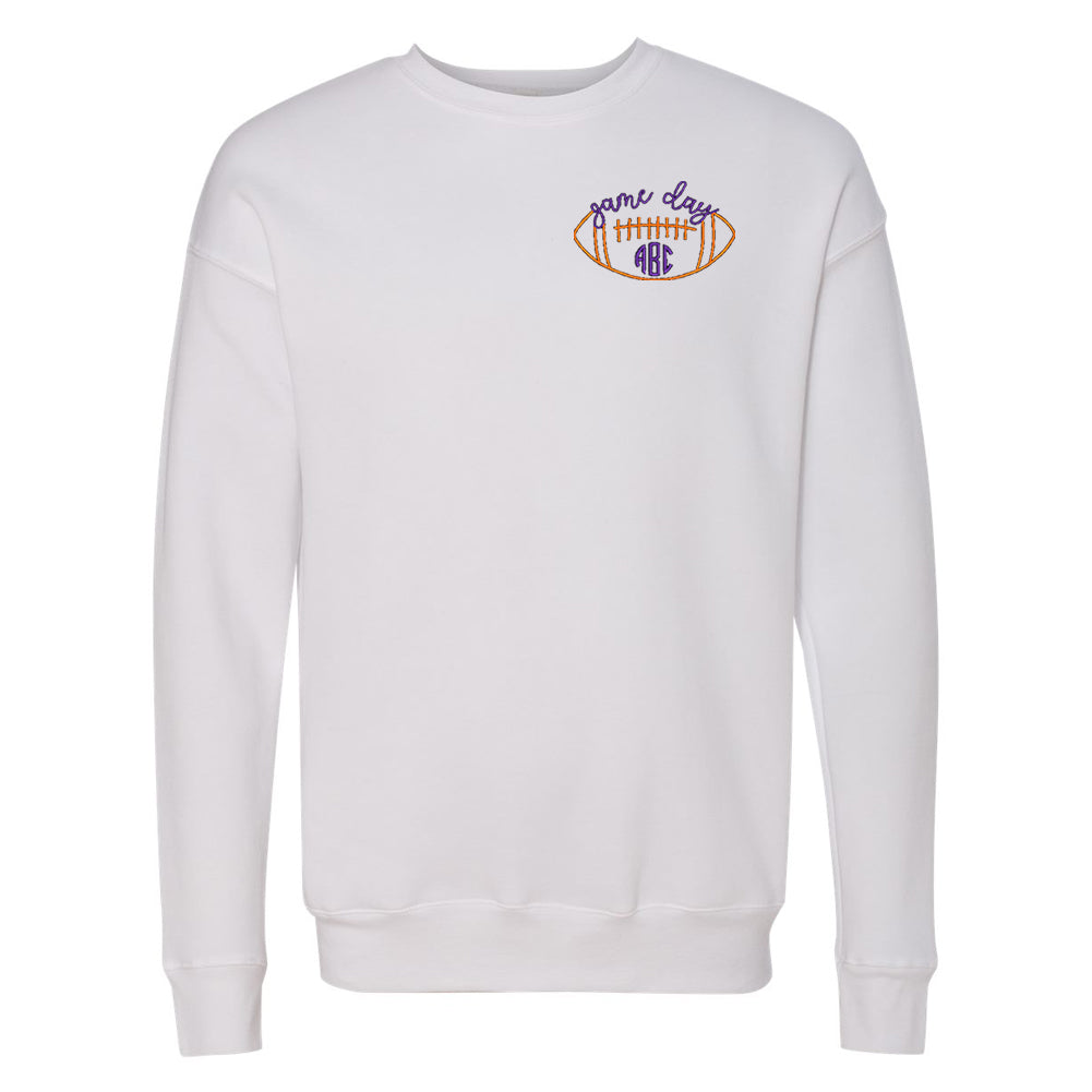 Monogrammed Football Game Day Premium Crewneck Sweatshirt