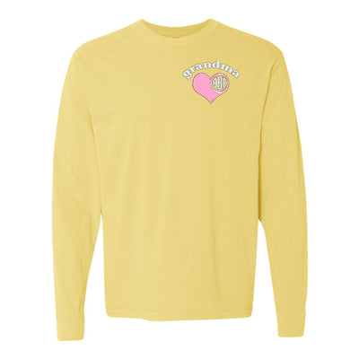 Monogrammed Grandma Comfort Colors Long Sleeve T-Shirt
