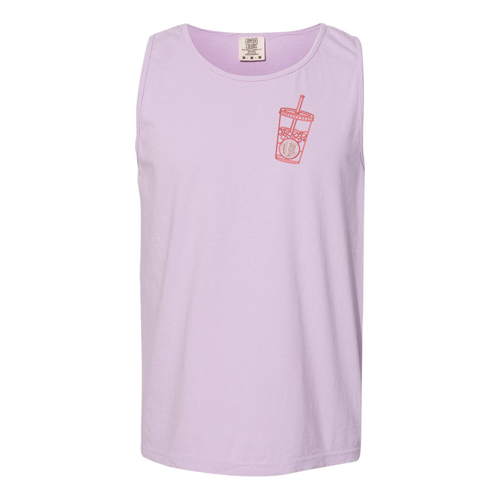 Monogrammed Iced Coffee Comfort Colors Tank