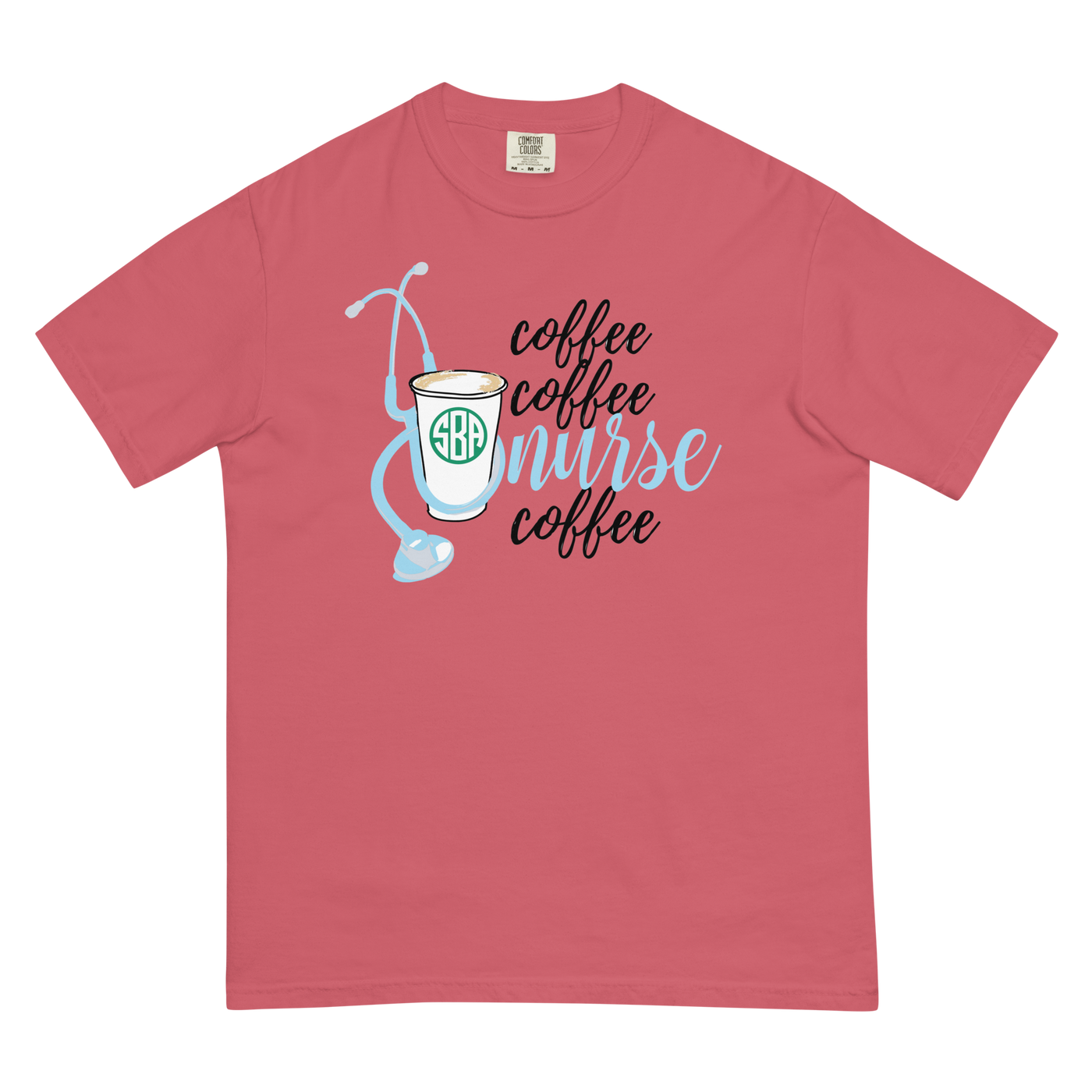 Monogrammed 'Coffee & Nurse' T-Shirt