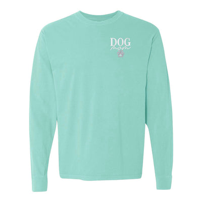 Monogrammed Dog Mom Comfort Colors Long Sleeve T-Shirt