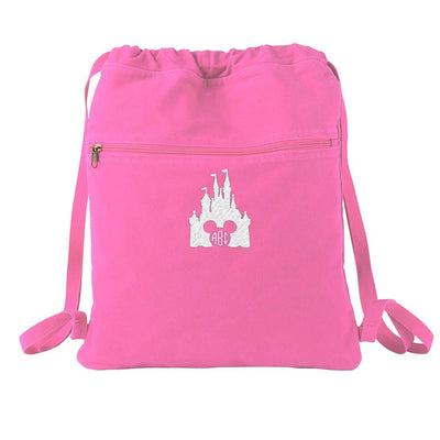 Monogrammed Disney Castle Cinched Backpack