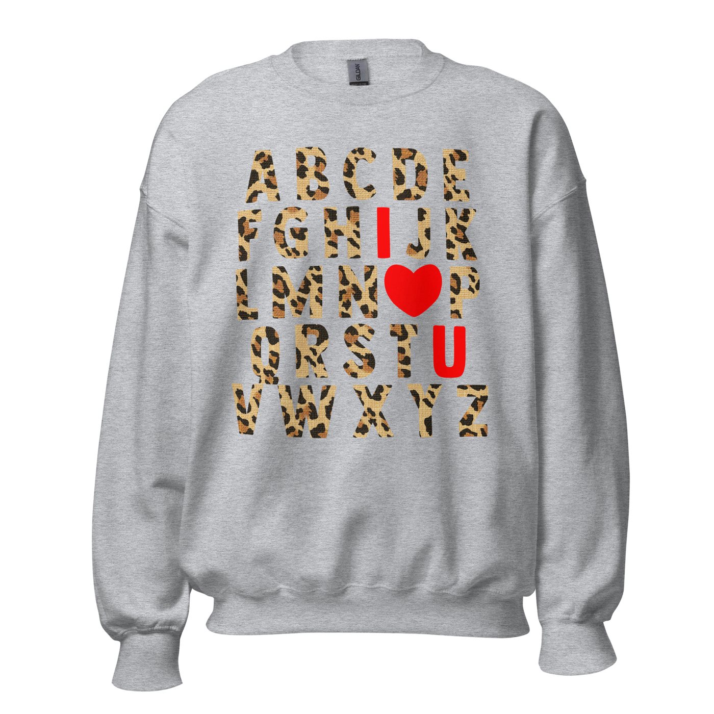Monogrammed 'ABC Leopard Love' Crewneck Sweatshirt
