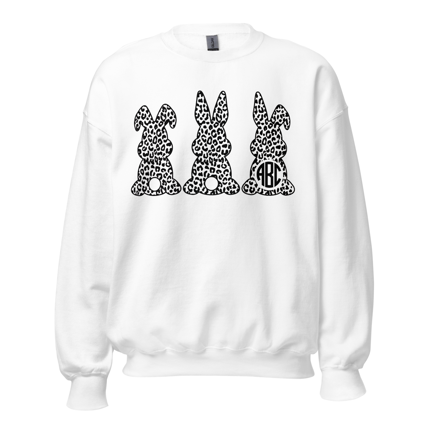 Monogrammed 'Leopard Bunnies' Crewneck Sweatshirt