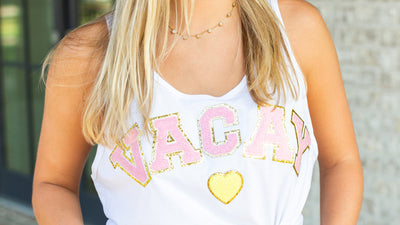 Letter Patch Tank Tops