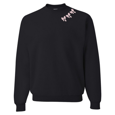 Embroidered 'Bow Collar' Crewneck Sweatshirt