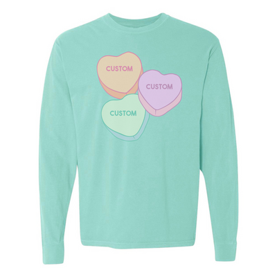 Make It Yours™ 'Candy Hearts' Long Sleeve T-Shirt