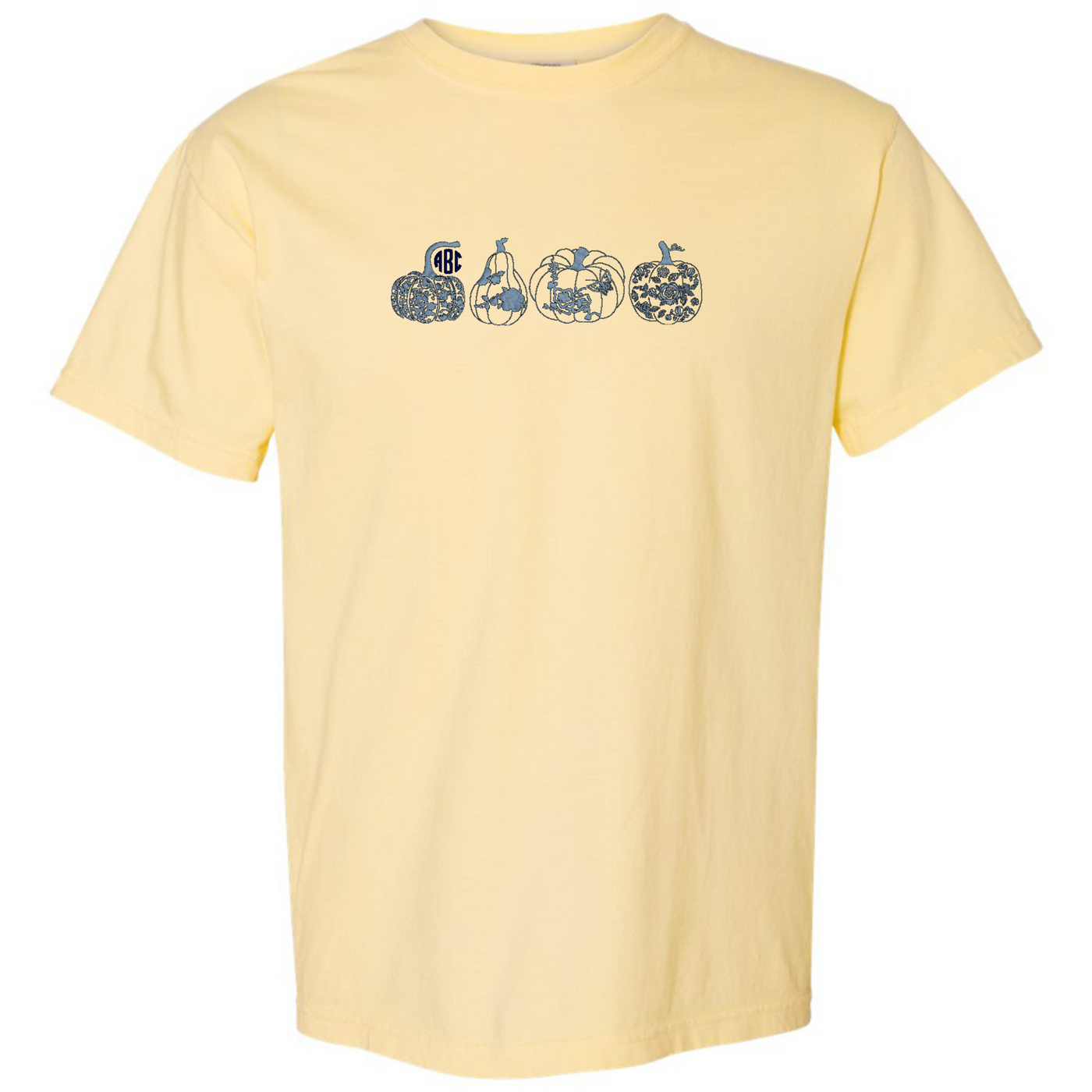 Monogrammed 'Chinoiserie Pumpkin Set' Embroidered T-Shirt