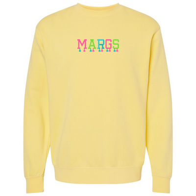 Embroidered Tasseled 'Margs' Cozy Crew