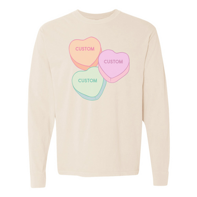 Make It Yours™ 'Candy Hearts' Long Sleeve T-Shirt