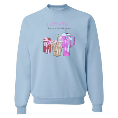 'We're Girls' Bow Drinks Crewneck Sweatshirt