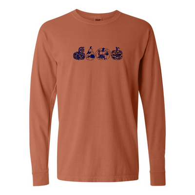 Monogrammed 'Chinoiserie Pumpkin Set' Embroidered Long Sleeve
