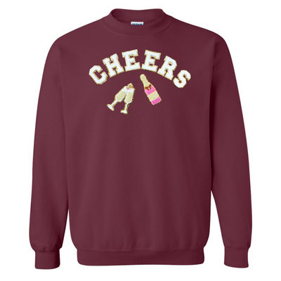 'Cheers' Letter Patch Crewneck Sweatshirt