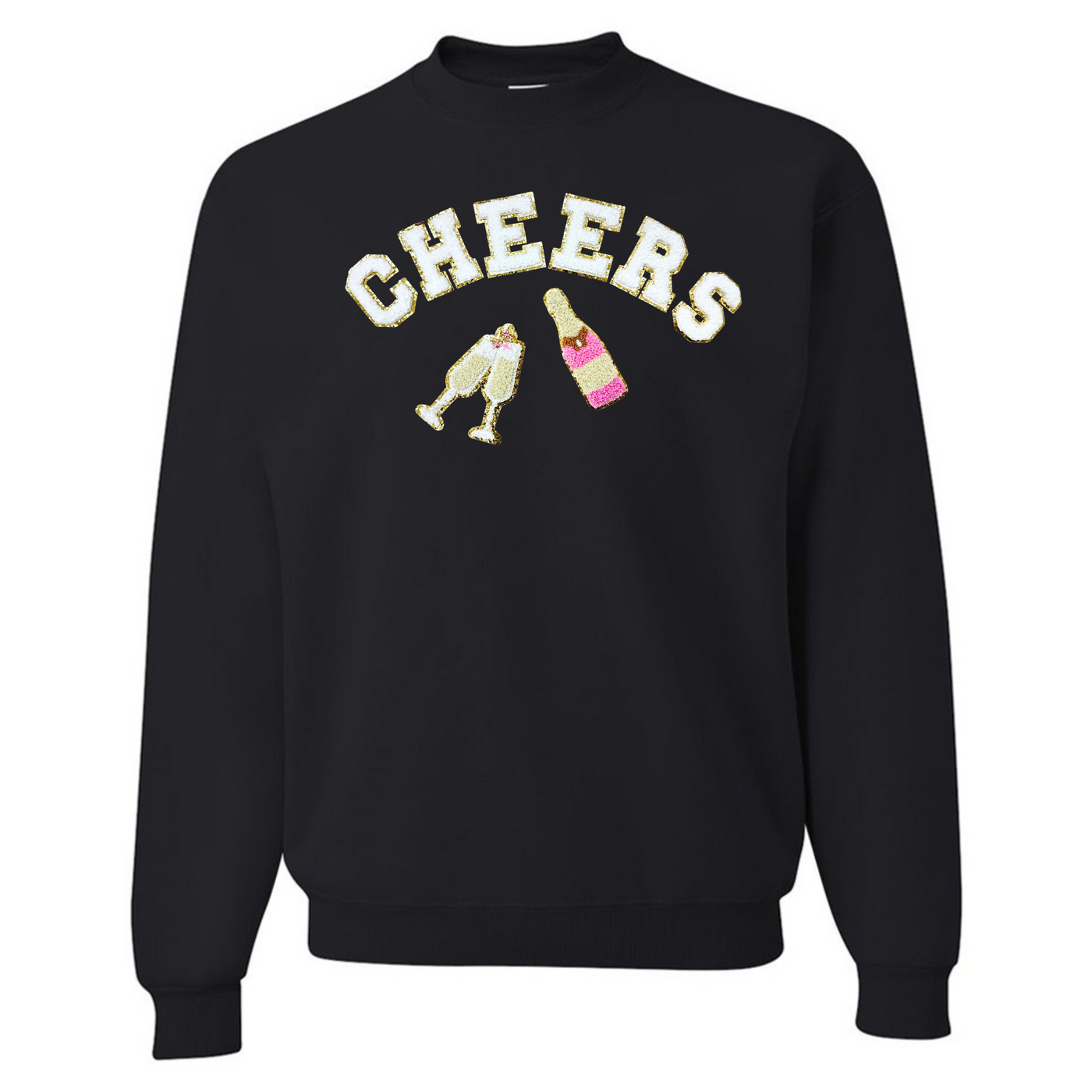 'Cheers' Letter Patch Crewneck Sweatshirt