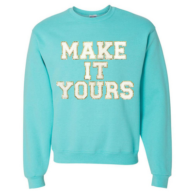Make It Yours™ Letter Patch Neon Crewneck Sweatshirt