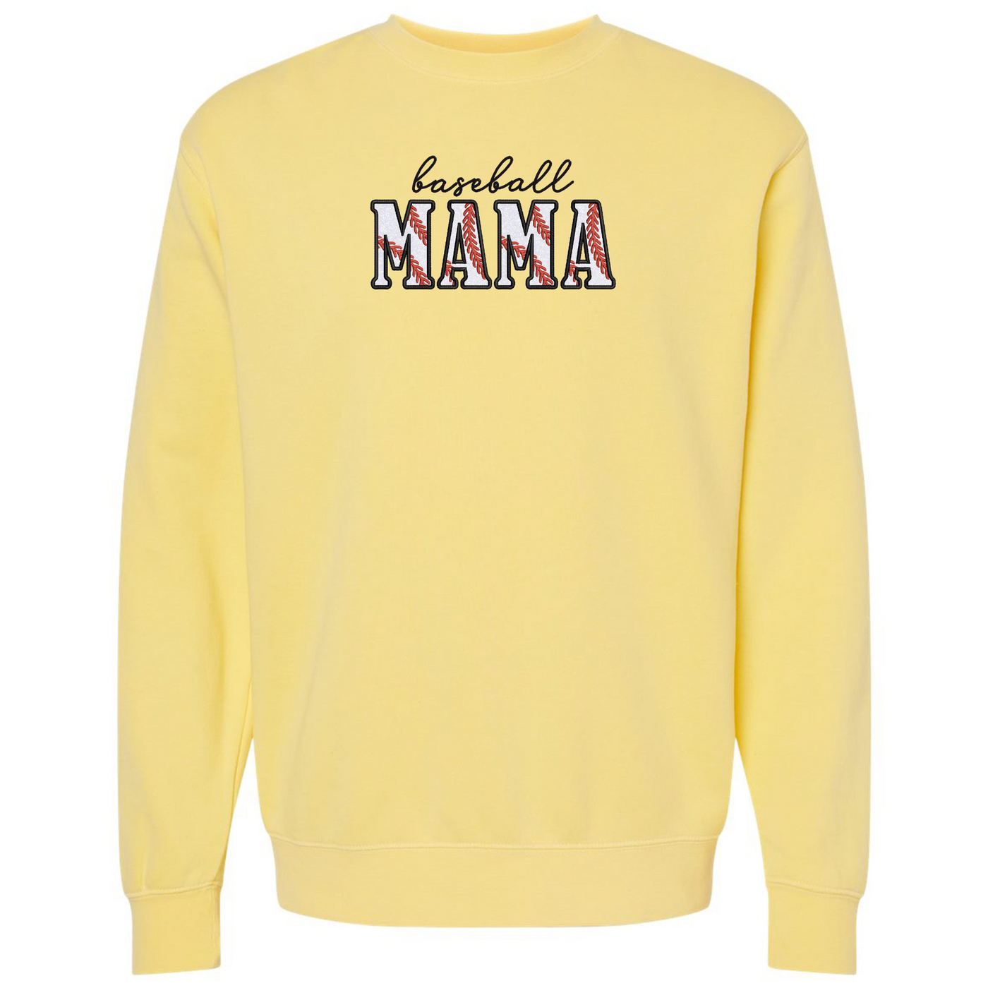 Glitter Embroidery 'Baseball Mama/Mom' Cozy Crew