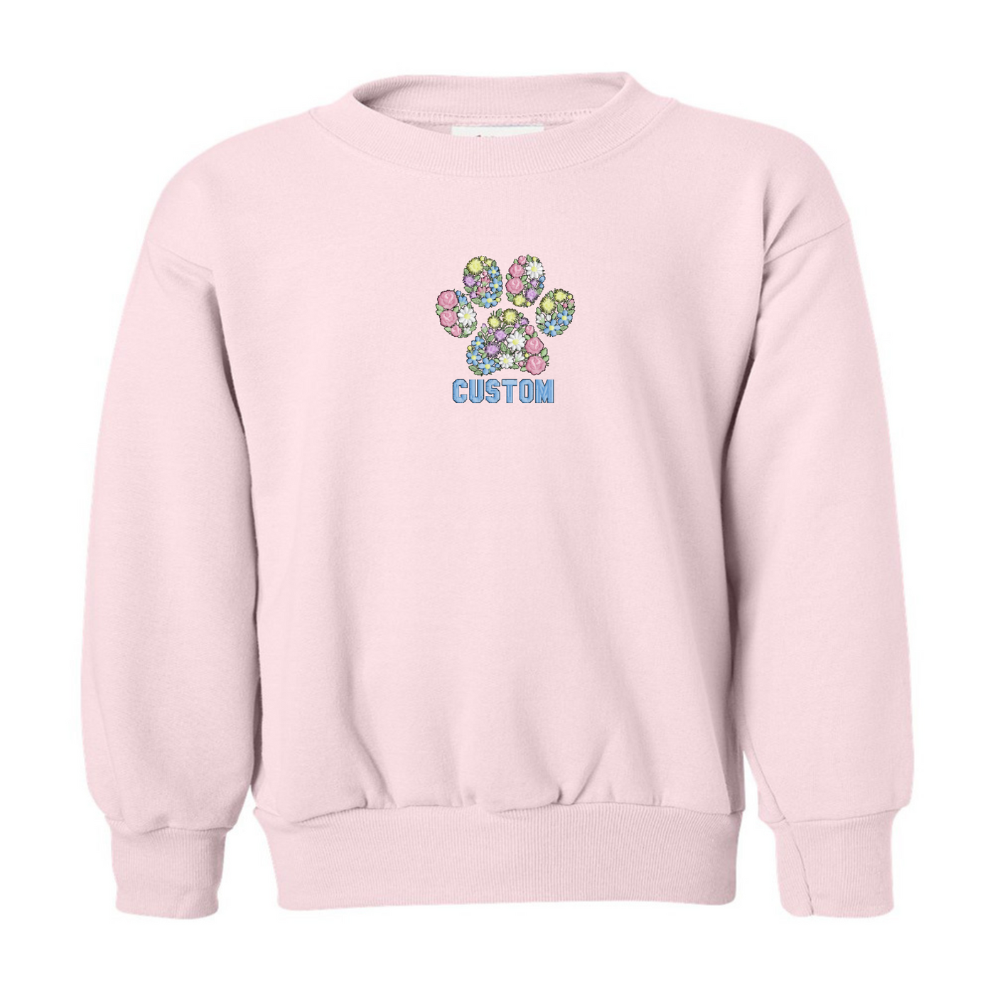 Kids Make It Yours™ 'Floral Paw Print' Crewneck Sweatshirt
