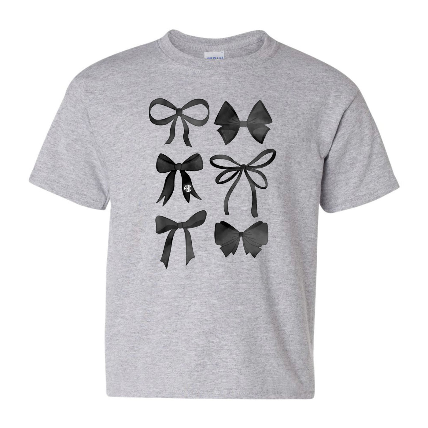 Kids Monogrammed 'Watercolor Bows' T-Shirt
