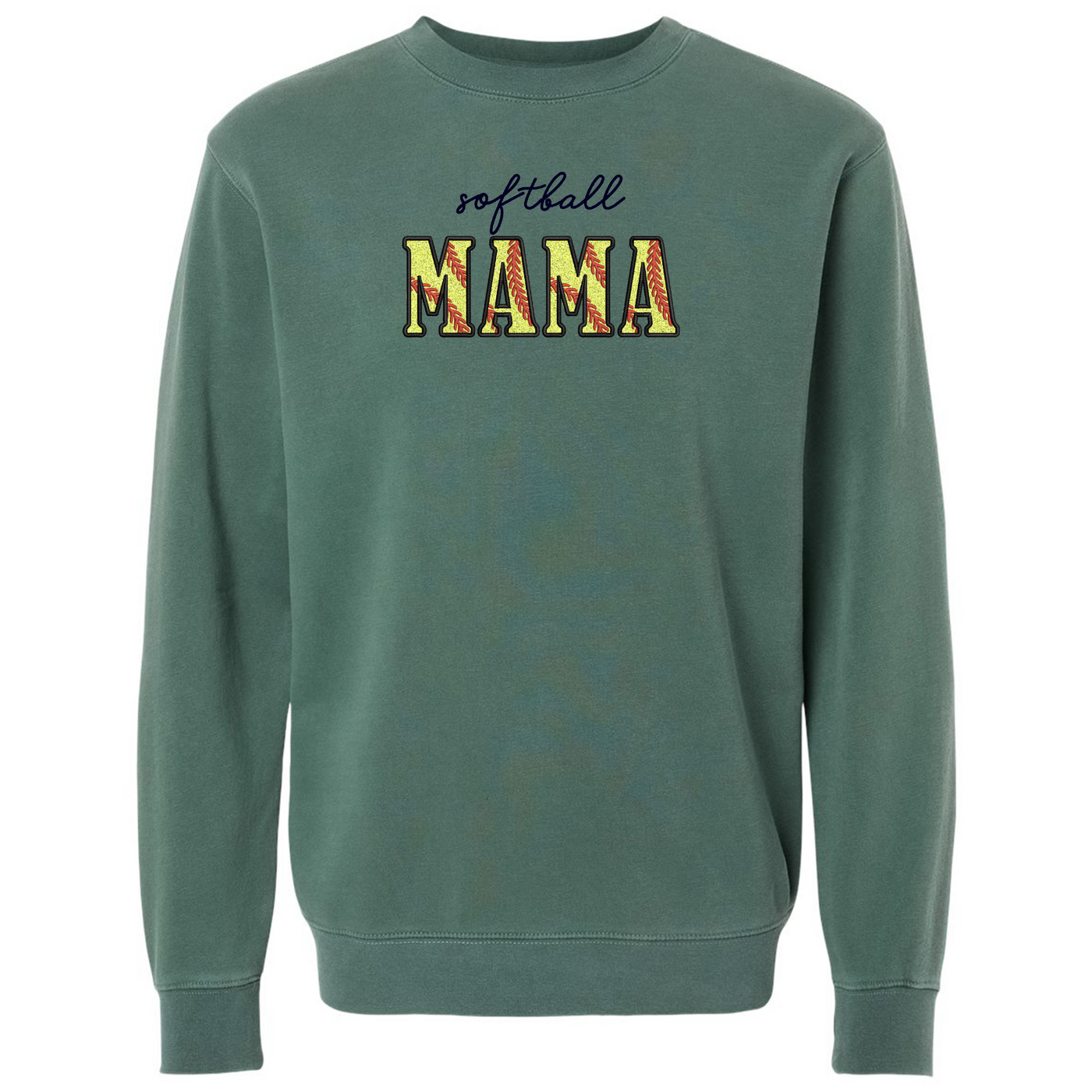 Glitter Embroidery 'Softball Mama/Mom' Cozy Crew
