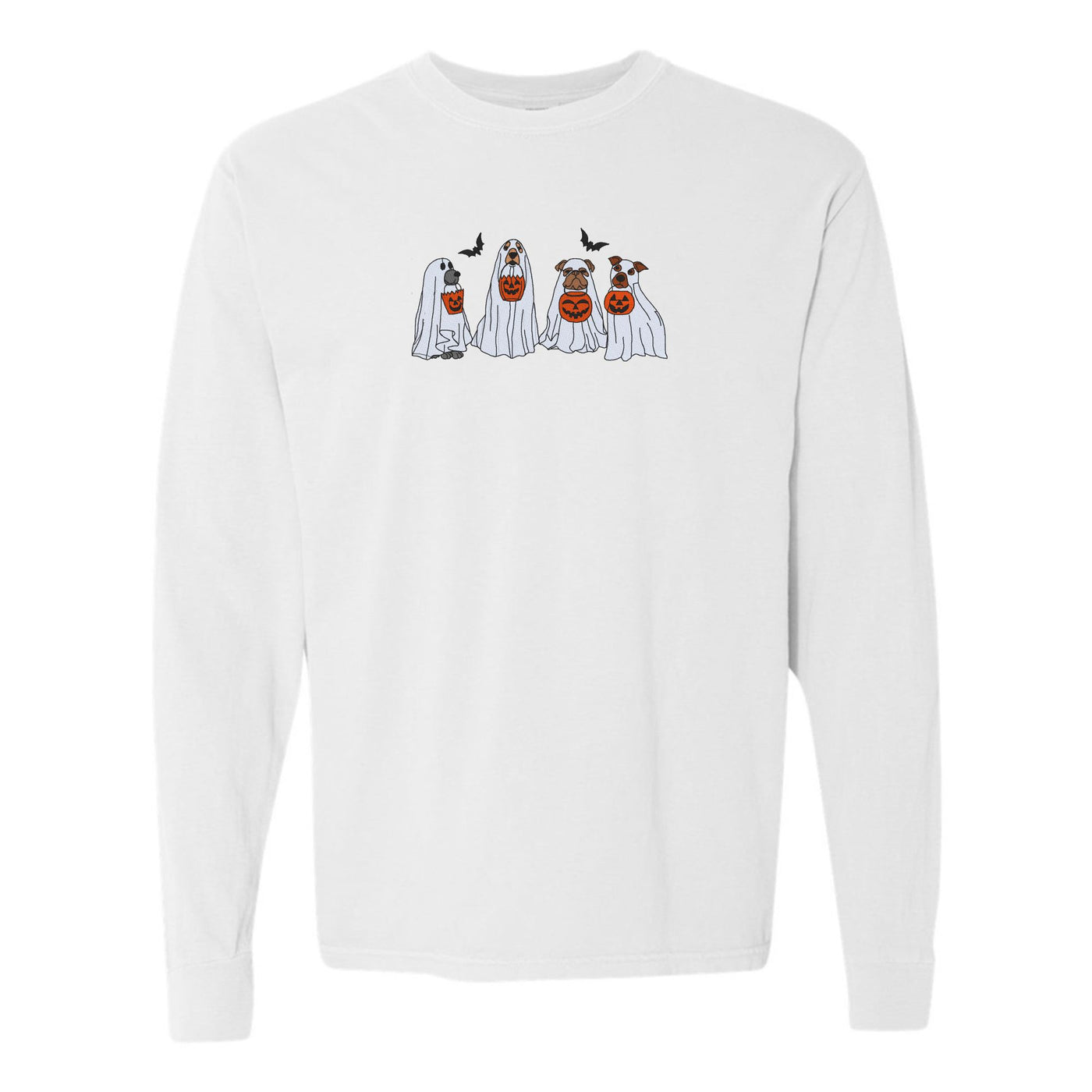'Ghost Dogs' Embroidered Long Sleeve T-Shirt