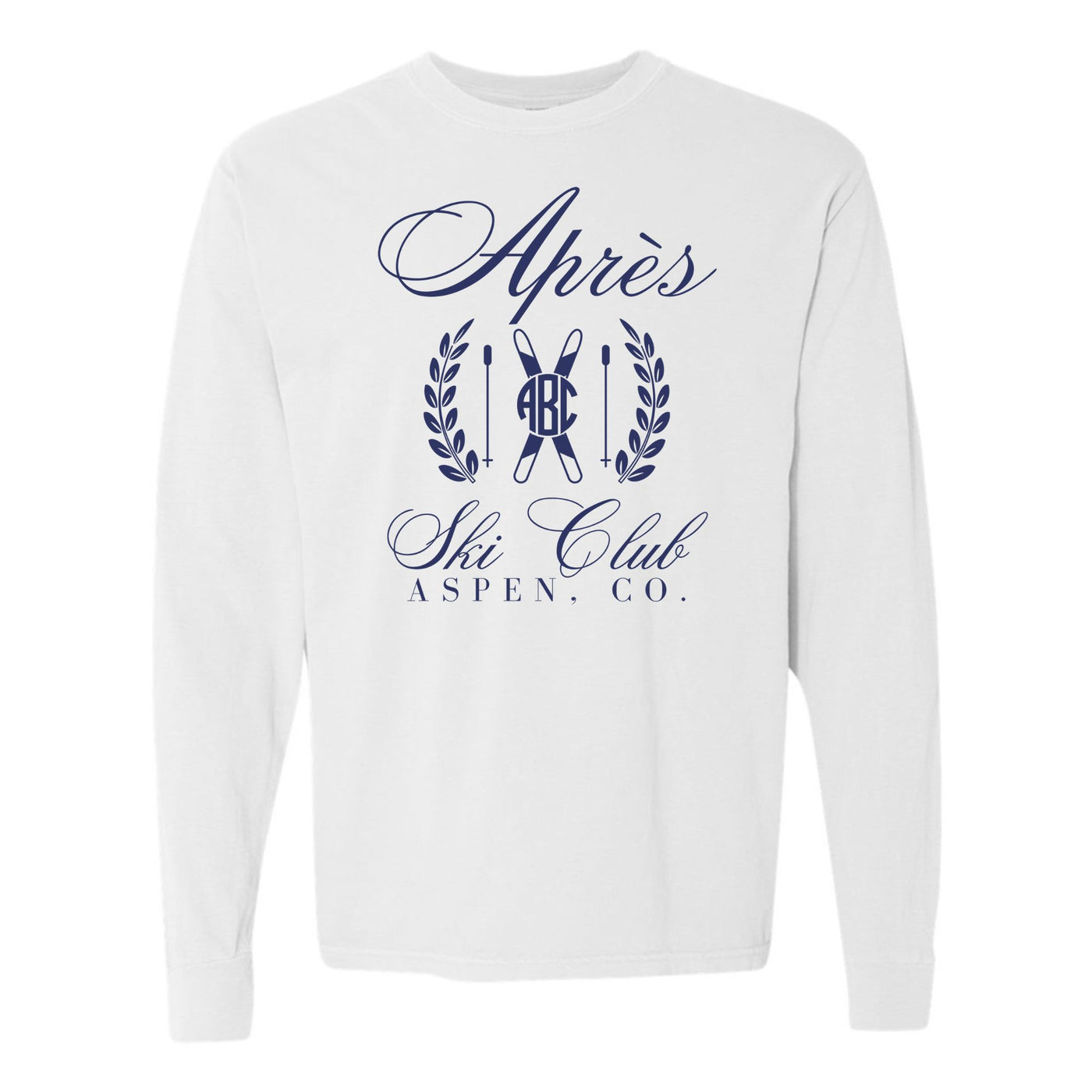 Monogrammed 'Apres Ski Club' Long Sleeve T-Shirt