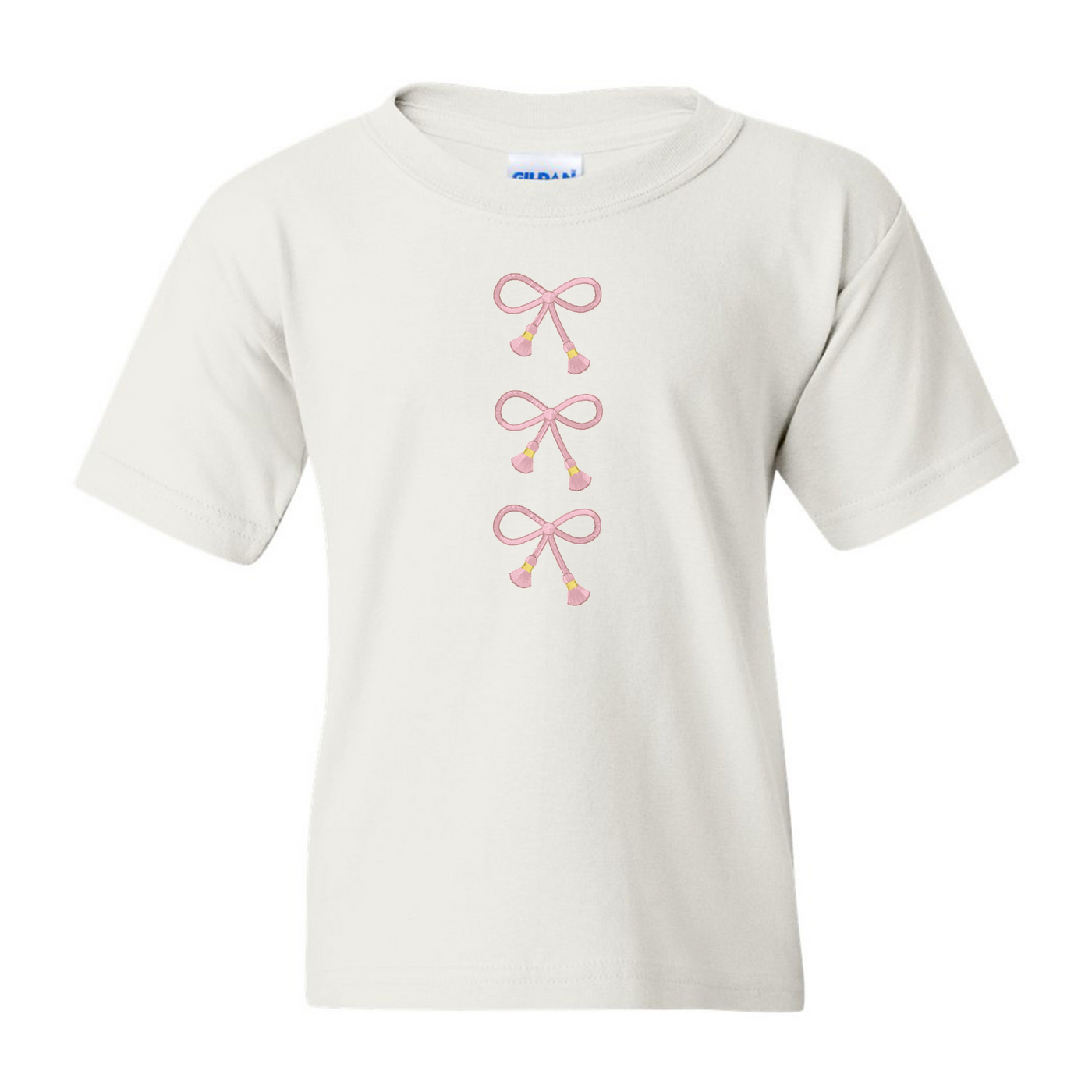 Kids Embroidered Tasseled 'Bows' T-Shirt