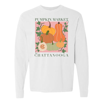 Monogrammed 'Pumpkin Market' Long Sleeve T-Shirt