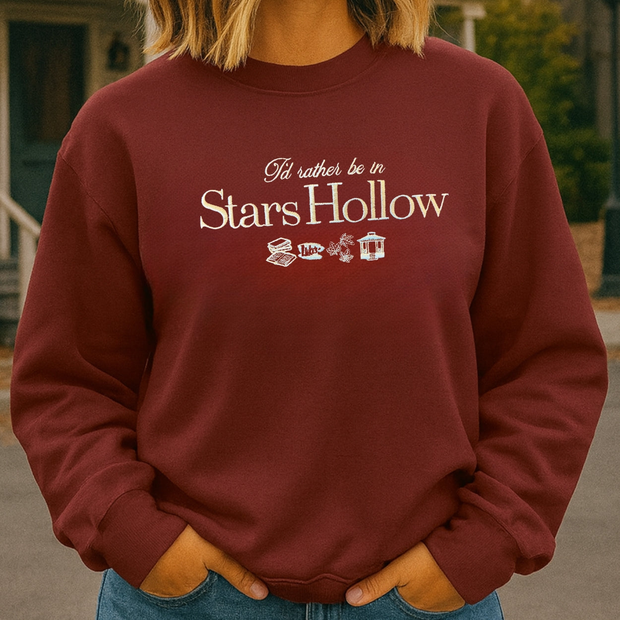 'Stars Hallow' Embroidered Gilmore Girls Sweatshirt