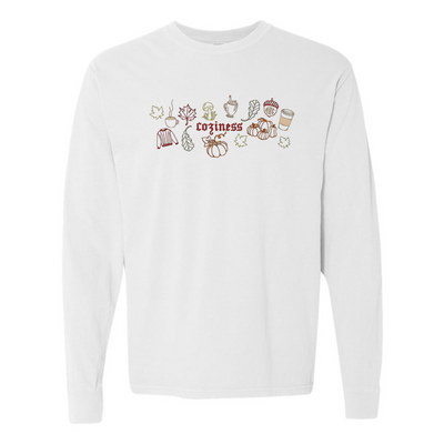 Monogrammed 'Fall Coziness' Embroidered Long Sleeve