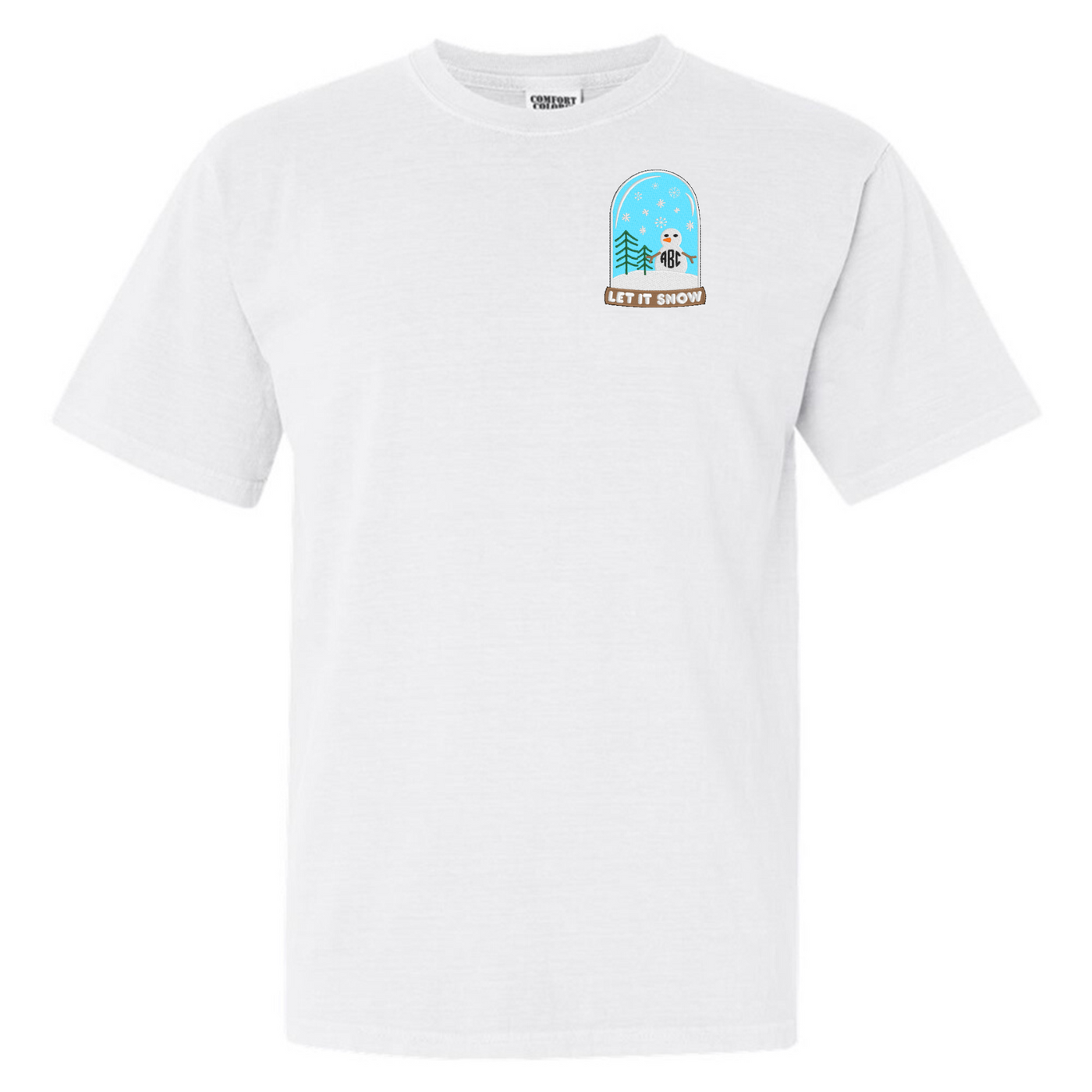 Monogrammed Snowglobe Comfort Colors T-Shirt