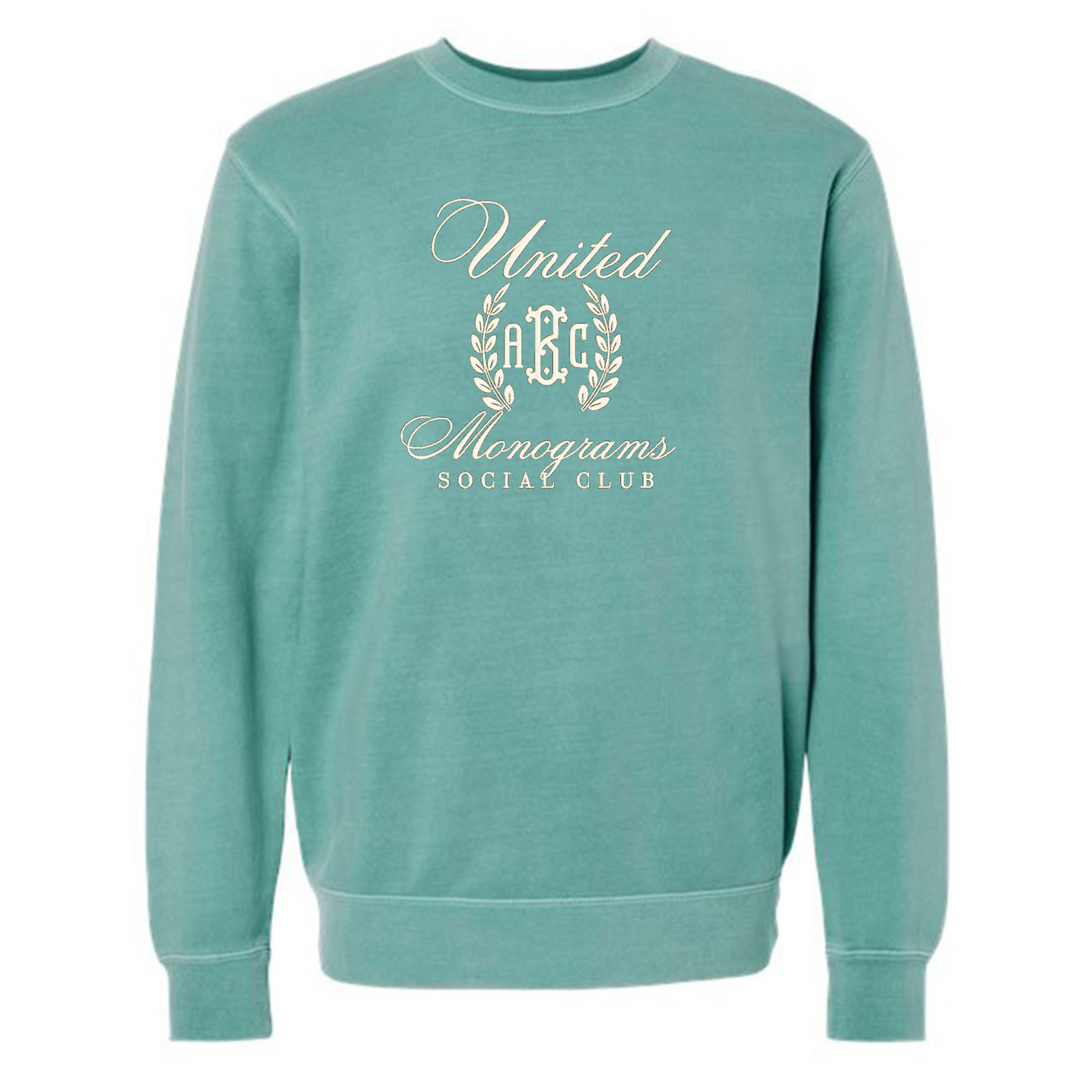 Monogrammed 'UM Social Club' Embroidered Pigment Dyed Sweatshirt
