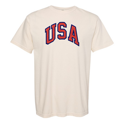 Glitter Embroidery 'USA' T-Shirt