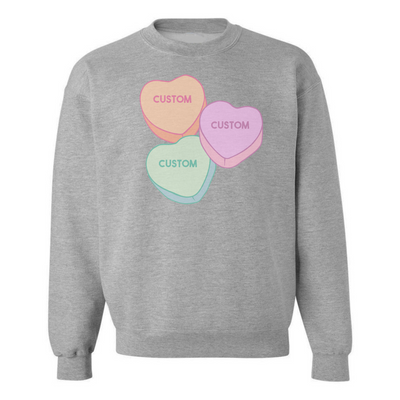 Make It Yours™ 'Candy Hearts' Crewneck Sweatshirt