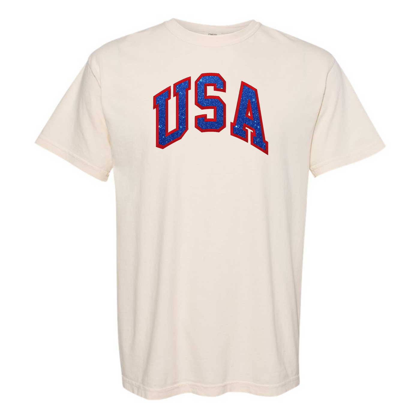 Glitter Embroidery 'USA' T-Shirt