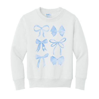 Kids Monogrammed 'Watercolor Bows' Crewneck Sweatshirt