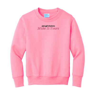 Kids Make It Yours™ 'Just A Girl Who Loves' Crewneck Sweatshirt
